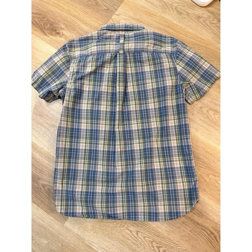 The North Face (Blue/Green) Plaid Short Sleeve Shirt Mens Medium Cotton Blend